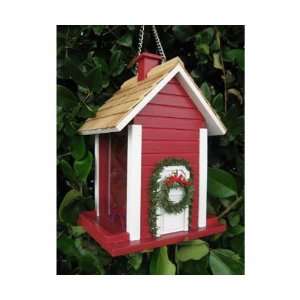   Cottage Birdfeeder   Red; Top lifts up to expose ample cavity for seed