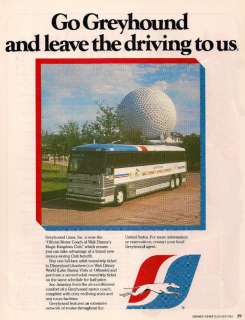 GREYHOUND BUS LINES WALT DISNEY WORLD EXPRESS 1985 AD  