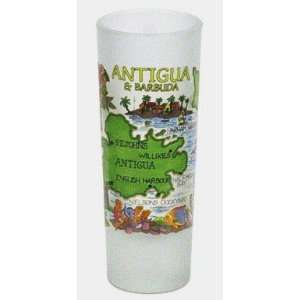  Antigua & Barbuda Map Frosted Shooter Shot Glass Kitchen 
