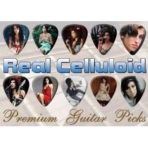  Amy Winehouse Premium Guitar Picks Silver X 10 Medium 