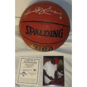  Julius Erving Autographed Indoor/Outdoor Basketball 