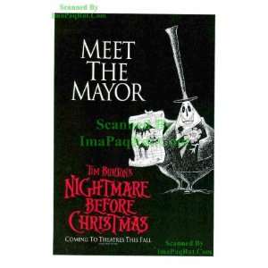   Christmas, 1993, Original Movie Print Ad Meet the Mayor; Tim Burtons
