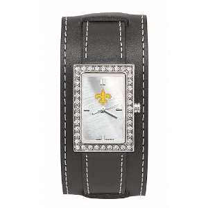  New Orleans Saints Ladies NFL Starlette Watch (Wide Leather Band 