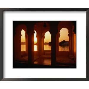  Over Lake Pichola Seen Through Arch Windows of Jagat Niwas Hotel 