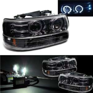   Halo LED Projector Head Lights + Bumper Light + 4300k HID Automotive