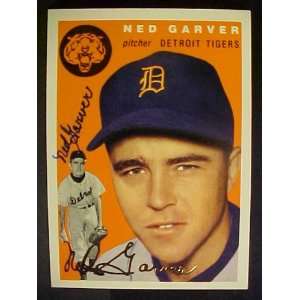 Ned Garver Detroit Tigers #44 1954 Topps Archives Gold Signed Baseball 