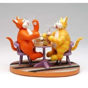 Tom Cats Coffee Chat Cat Sculpture 