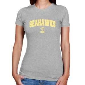  UNC Wilmington Seahawks Ladies Ash Logo Arch T shirt 
