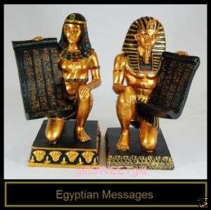 EGYPTIAN MESSAGE ANNOUNCEMENT STATUE set of 2 NEW  