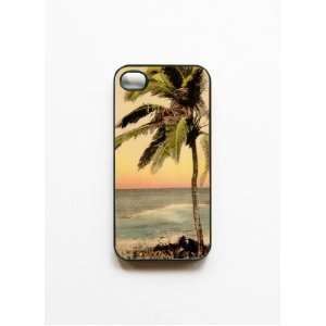  iPhone 4/4S Case Vintage Tropical Polynesian Palm Trees 