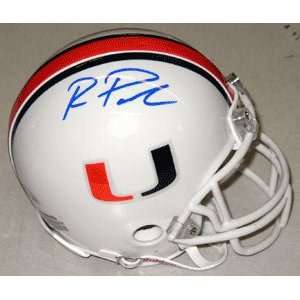  Roscoe Parrish Signed Miami Hurricanes Replica Mini Helmet 