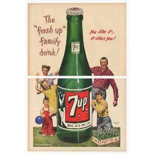   Up Soda Giant Bottle Family Drink 2 Page Print Ad