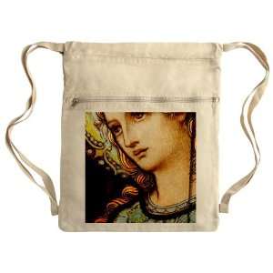   Bag Sack Pack Khaki Mother Mary Stained Glass 