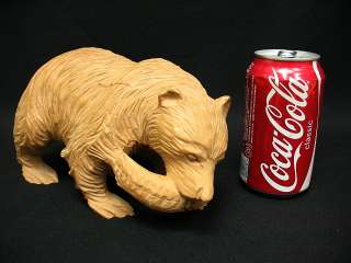 Vintage Wooden Hand Carved Japanese Ainu Bear w/Salmon Fish Great 