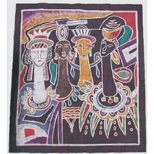  African Batik   The Four Races 38 x 33.5