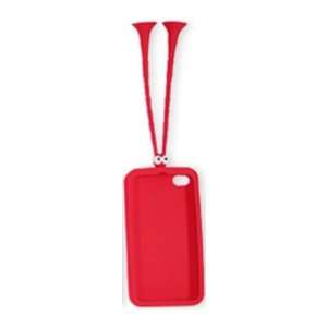   ] Silicon Case with Flexible Adsorbent Feelers for iPhone4/4s   Red