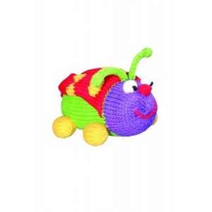 Organic Hand Knit Lanney the Ladybug Rattle Toys 