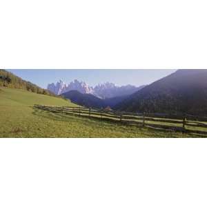  View of a Wooden Farm Fence, South Tyrol Region, Le Odle 