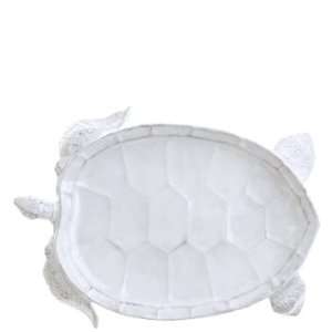 Vietri Incanto Mare Turtle White Oval Serving Platter