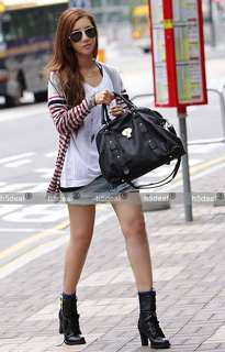 Lady Womens Korean style Hobo PU leather handbag shoulder bag Large 