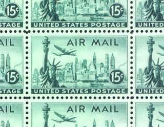 1947   NEW YORK SKYLINE   #C35 Airmail Mint  MNH  Sheet  