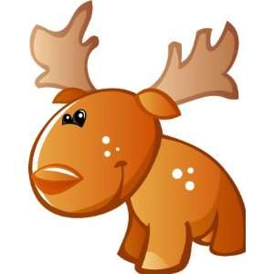   Baby Brown Cartoon Moose   12 inch Removable Graphic