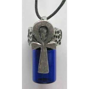  Pewter Ankh Spell Bottle Necklace 