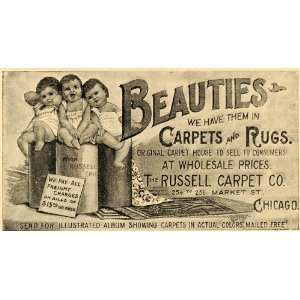  1896 Ad Russell Carpet Company Chicago Rug Babies Decor 