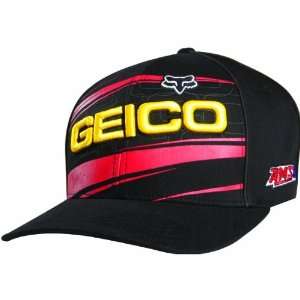 Fox Racing Geico Team Mens Flexfit Race Wear Hat/Cap   Black / Small 