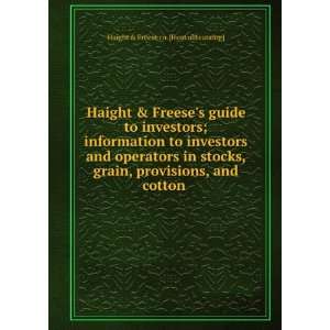   provisions, and cotton Haight & Freese co. [from old catalog] Books