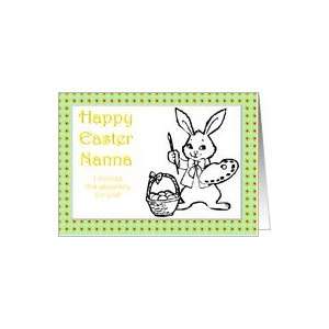  COLOR ME IN HAPPY EASTER NANNA BUNNY RABBIT EASTER EGGS 