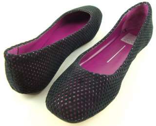 DOLCE VITA NICOLETTE Black Suede Womens Shoes Flats 10  