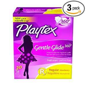  Playtex Gentle Glide Regular Absorbency Tampons, Deodorant 