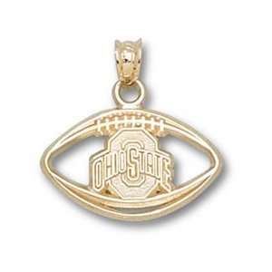  Ohio State 1/2in 14k Football Pendant/14kt yellow gold 