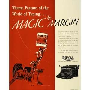  1939 Ad Vintage Royal Typewriter Magic Margin Antique 