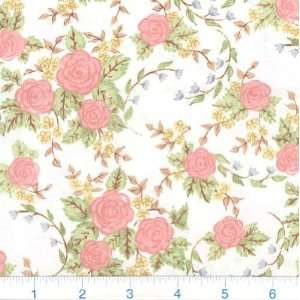  45 Wide Gentler Times Blossoms White Fabric By The Yard 