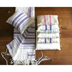  Gabrieli Hand Weaven Strips on White Wool Tallit Pattern 