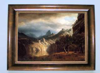 art reproduction on canvas of in western mountains by albert bierstadt
