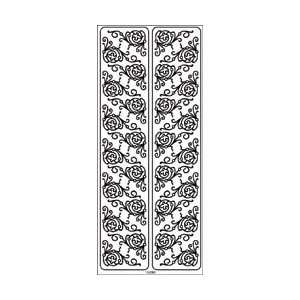 Tattoo King Metallic Stickers Fleur In Rounded Scroll/Silver; 6 Items 