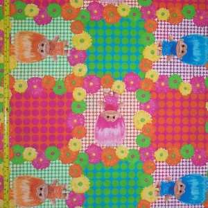   Fabric Trolls in Flowered Frame Fabric By the Yard 