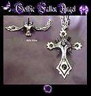 alchemy gothic jewellery caltrop black spiked pewter cross pendant 