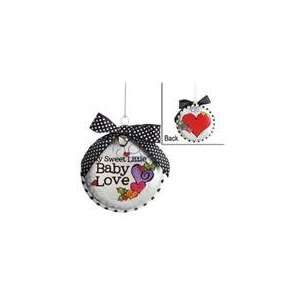  My Sweet Little Baby Love Glass Disc Christmas Ornament 