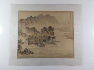 Vintage Original Landscape Painting on Silk Japan Japanese Signed 