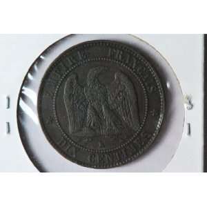 Very Fine 1854 K French 10 Centimes    Bordeaux Mint    Napoleonic 