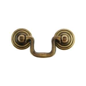  2 Solid Brass Swan Neck Bail Pull in Antique By Hand 