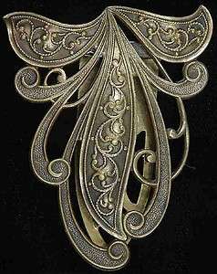 Vintage 1930s 40s Joseff of Hollywood Signed Art Nouveau Dress Clip 