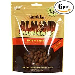 Sunkist Almond Munchies, Hot and Sassy, 5 Ounce Units (Pack of 6)