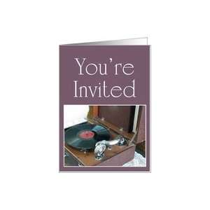 Vintage Record Player Invitation, Music Recital Card