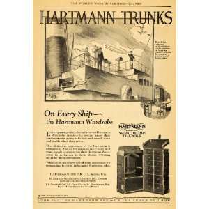  1926 Ad Hartmann Wardrobe Trunks Luggage Racine Travel 