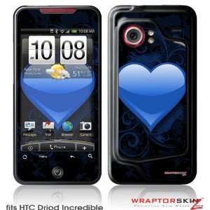  HTC Droid Incredible Skin   Glass Heart Grunge Blue by 
